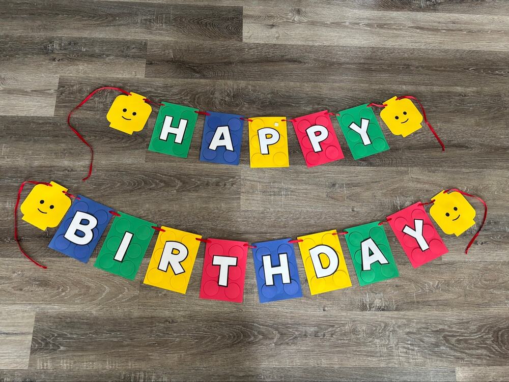 Lego Happy Birthday Banner